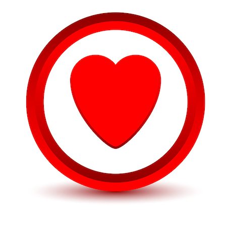 simsearch:400-08193332,k - Red heart icon on a white background. Vector illustration Stock Photo - Budget Royalty-Free & Subscription, Code: 400-08192440