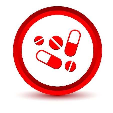 simsearch:400-08193332,k - Red medicine icon on a white background. Vector illustration Stock Photo - Budget Royalty-Free & Subscription, Code: 400-08192467