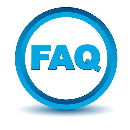 simsearch:400-08193332,k - Blue faq icon on a white background. Vector illustration Stock Photo - Budget Royalty-Free & Subscription, Code: 400-08192462