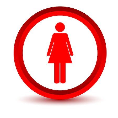 Red woman icon on a white background. Vector illustration Photographie de stock - Aubaine LD & Abonnement, Code: 400-08192475