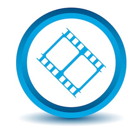 simsearch:400-08193332,k - Blue movie icon on a white background. Vector illustration Stock Photo - Budget Royalty-Free & Subscription, Code: 400-08192471