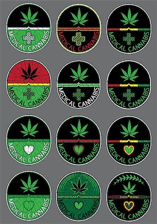 simsearch:400-08493359,k - cannabis marijuana leaf design stamps Stock Photo - Budget Royalty-Free & Subscription, Code: 400-08192483