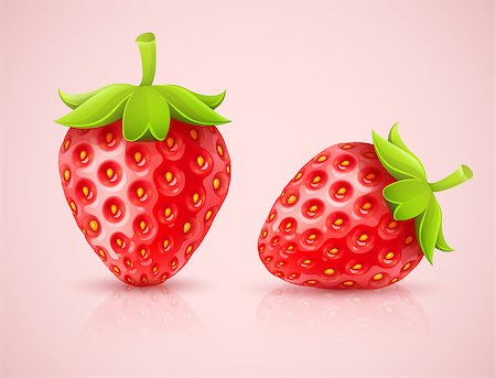 simsearch:400-04167332,k - Red strawberries. Eps10 vector illustration Stock Photo - Budget Royalty-Free & Subscription, Code: 400-08192490