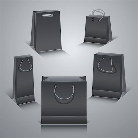 simsearch:400-08095972,k - Set of the paper shopping bags isolated on gray background Stock Photo - Budget Royalty-Free & Subscription, Code: 400-08192571