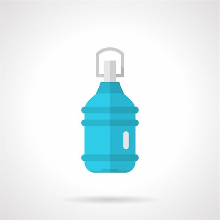 simsearch:400-08193402,k - Blue plastic bottle with water and gray handle flat vector icon on white background. Foto de stock - Super Valor sin royalties y Suscripción, Código: 400-08192591