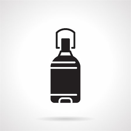 simsearch:400-08193402,k - Flat design vector icon with black silhouette bottle with potable water on white background. Stock Photo - Budget Royalty-Free & Subscription, Code: 400-08192604
