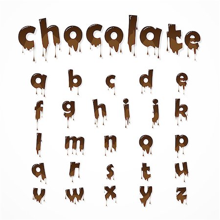simsearch:400-08040505,k - Melted chocolate alphabet over white background.  Lowercase letters. 26 small letters of english alphabet Foto de stock - Royalty-Free Super Valor e Assinatura, Número: 400-08192768