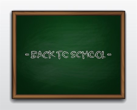 simsearch:400-08166124,k - Green chalkboard in wooden frame. Back to school background vector illustration Fotografie stock - Microstock e Abbonamento, Codice: 400-08192774