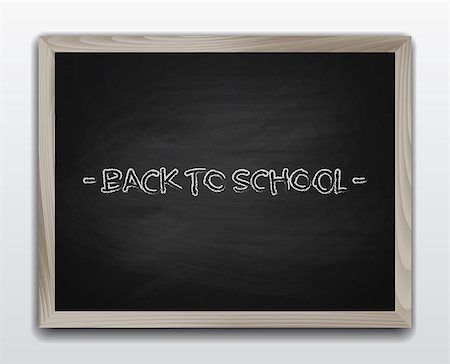 simsearch:400-08166124,k - Black chalkboard in wooden frame. Back to school background vector illustration Fotografie stock - Microstock e Abbonamento, Codice: 400-08192947