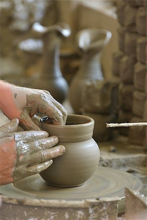 Artisan hands making clay pot Stock Photo - Budget Royalty-Free & Subscription, Code: 400-08192987