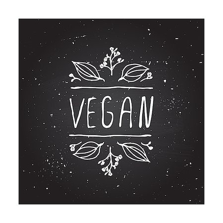 simsearch:400-06738835,k - Hand-sketched typographic element. Vegan product label on chalkboard. Suitable for ads, signboards, packaging and identity and web designs. Stock Photo - Budget Royalty-Free & Subscription, Code: 400-08193059