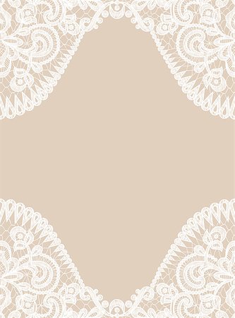 simsearch:400-08199764,k - Wedding invitation or greeting card with lace border on beige background Stock Photo - Budget Royalty-Free & Subscription, Code: 400-08193109
