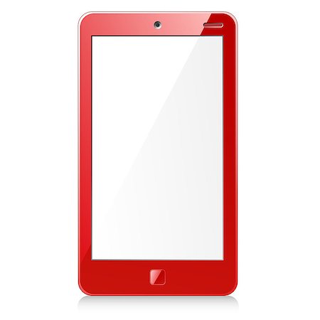simsearch:400-08402695,k - Vector illustration of new red smartphone with empty screen Stock Photo - Budget Royalty-Free & Subscription, Code: 400-08193139