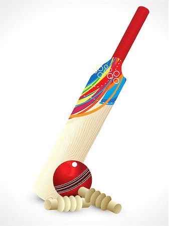 abstract detailed cricket bat vector illustration Stock Photo - Budget Royalty-Free & Subscription, Code: 400-08193190