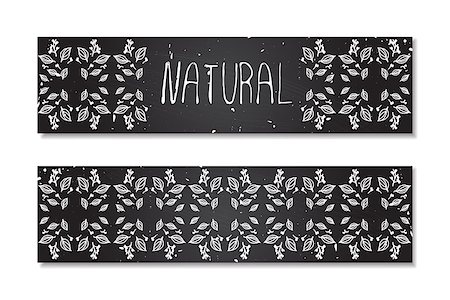 simsearch:400-08793659,k - Natural - banner. Hand-sketched herbal elements on chalkboard background. Stock Photo - Budget Royalty-Free & Subscription, Code: 400-08193208