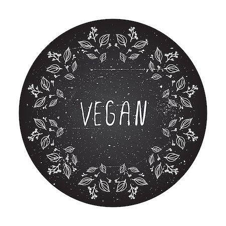 simsearch:400-06738835,k - Vegan - banner. Hand-sketched herbal elements on chalkboard background. Stock Photo - Budget Royalty-Free & Subscription, Code: 400-08193203