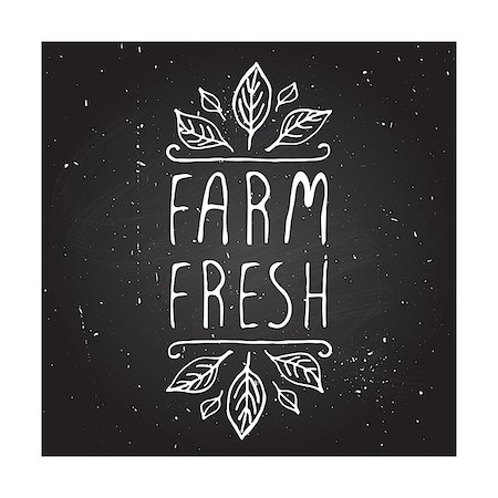 simsearch:400-08793659,k - Hand-sketched typographic element. Farm fresh - product label on chalkboard. Suitable for ads, signboards, packaging and identity and web designs. Stock Photo - Budget Royalty-Free & Subscription, Code: 400-08193220
