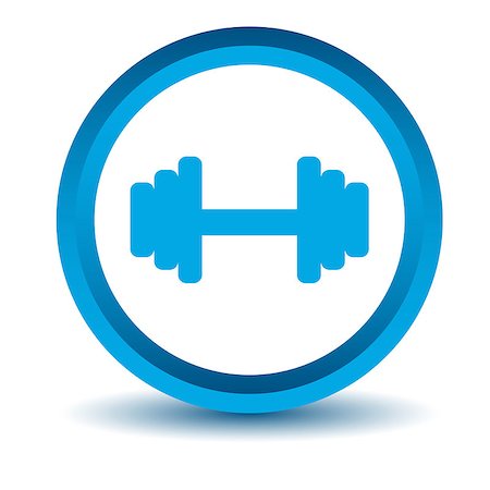 simsearch:400-08193332,k - Blue dumbbell icon on a white background. Vector illustration Stock Photo - Budget Royalty-Free & Subscription, Code: 400-08193294