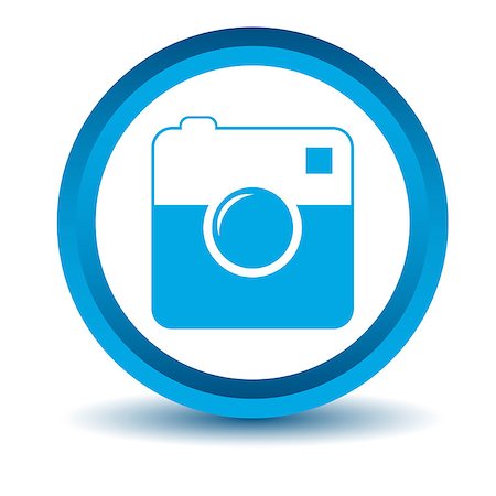 simsearch:400-08193332,k - Blue camera icon on a white background. Vector illustration Stock Photo - Budget Royalty-Free & Subscription, Code: 400-08193295