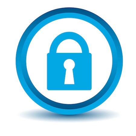 simsearch:400-08193332,k - Blue lock icon on a white background. Vector illustration Stock Photo - Budget Royalty-Free & Subscription, Code: 400-08193297