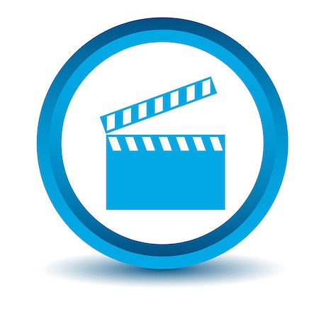 simsearch:400-08193332,k - Blue film icon on a white background. Vector illustration Stock Photo - Budget Royalty-Free & Subscription, Code: 400-08193303