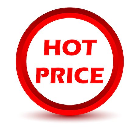 simsearch:400-08193332,k - Red hot price icon on a white background. Vector illustration Stock Photo - Budget Royalty-Free & Subscription, Code: 400-08193317