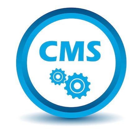 simsearch:400-08193327,k - Blue cms icon on a white background. Vector illustration Stock Photo - Budget Royalty-Free & Subscription, Code: 400-08193312