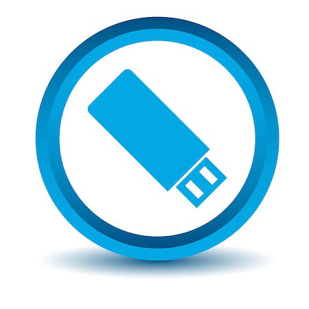 simsearch:400-08193332,k - Blue flash drive icon on a white background. Vector illustration Stock Photo - Budget Royalty-Free & Subscription, Code: 400-08193313