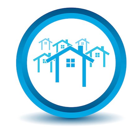 simsearch:400-08193332,k - Blue house icon on a white background. Vector illustration Stock Photo - Budget Royalty-Free & Subscription, Code: 400-08193324