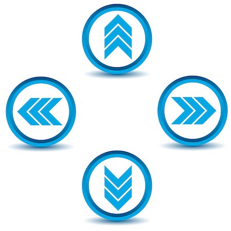 simsearch:400-08193332,k - Blue arrows icons set on a white background. Vector illustration Stock Photo - Budget Royalty-Free & Subscription, Code: 400-08193327