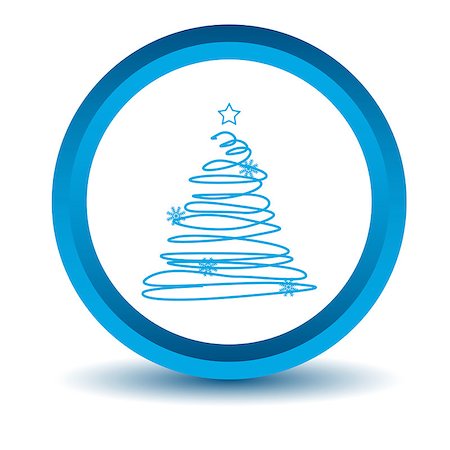 simsearch:400-08193332,k - Blue fir-tree icon on a white background. Vector illustration Stock Photo - Budget Royalty-Free & Subscription, Code: 400-08193322