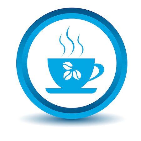 simsearch:400-08193332,k - Blue coffee icon on a white background. Vector illustration Stock Photo - Budget Royalty-Free & Subscription, Code: 400-08193333