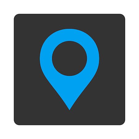 simsearch:400-06088098,k - Map Marker icon. This rounded square flat button is drawn with blue and gray colors on a white background. Stock Photo - Budget Royalty-Free & Subscription, Code: 400-08193342