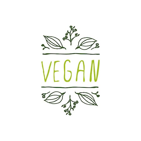 simsearch:400-08793659,k - Hand-sketched typographic element. Vegan product label  Vegan product label on white background. Suitable for ads, signboards, packaging and identity and web designs. Stock Photo - Budget Royalty-Free & Subscription, Code: 400-08193425