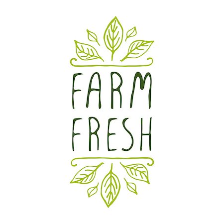 simsearch:400-08793659,k - Hand-sketched typographic element. Farm fresh - product label on white background. Suitable for ads, signboards, packaging and identity and web designs. Stock Photo - Budget Royalty-Free & Subscription, Code: 400-08193432