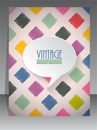 Cool vintage retro scrapbook cover template design Stock Photo - Budget Royalty-Free & Subscription, Code: 400-08193478