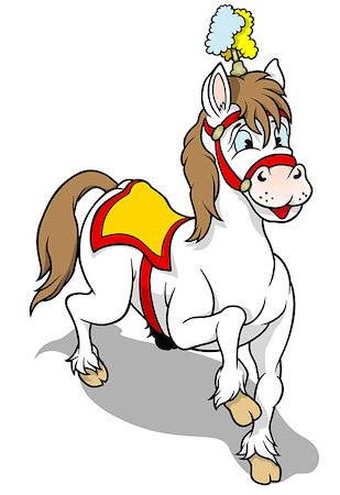 White Circus Horse - Cartoon Illustration, Vector Stock Photo - Budget Royalty-Free & Subscription, Code: 400-08193504