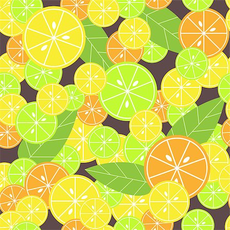 simsearch:400-04892460,k - Seamless pattern with citrus and leaves. Vector background Stock Photo - Budget Royalty-Free & Subscription, Code: 400-08193676