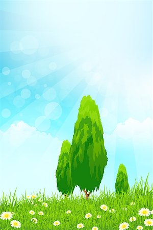 photo frame in heaven - Fresh green grass with yellow bokeh and Trees and flowers. Beauty natural background Stock Photo - Budget Royalty-Free & Subscription, Code: 400-08193720