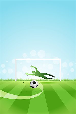 simsearch:400-04397543,k - Soccer Background with Goalkeeper and Ball.  Original Vector illustration sports series. Classical football poster. Fotografie stock - Microstock e Abbonamento, Codice: 400-08193755