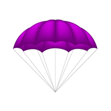 parachute military - Parachute in purple design on white background Stock Photo - Budget Royalty-Free & Subscription, Code: 400-08193876