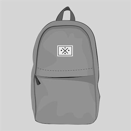 simsearch:400-07046956,k - Grey backpack with a pocket with zipper closure Stock Photo - Budget Royalty-Free & Subscription, Code: 400-08193917