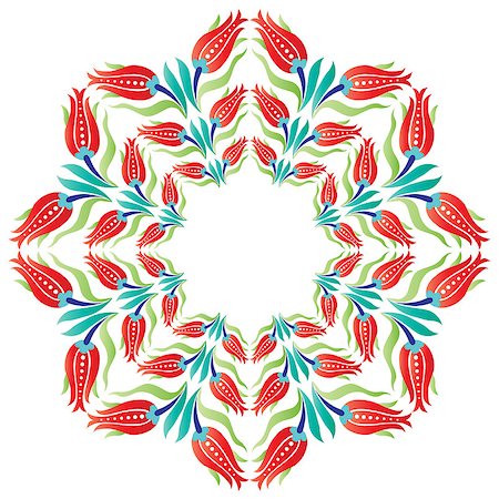 simsearch:400-07630654,k - decorative pattern series is designed with ottoman tulips Photographie de stock - Aubaine LD & Abonnement, Code: 400-08193954