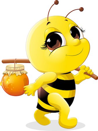 simsearch:400-04683047,k - beautiful bee which carries a pot of honey on a stick Photographie de stock - Aubaine LD & Abonnement, Code: 400-08200005