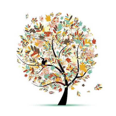 Beautiful autumn tree for your design. Vector illustration Photographie de stock - Aubaine LD & Abonnement, Code: 400-08200159