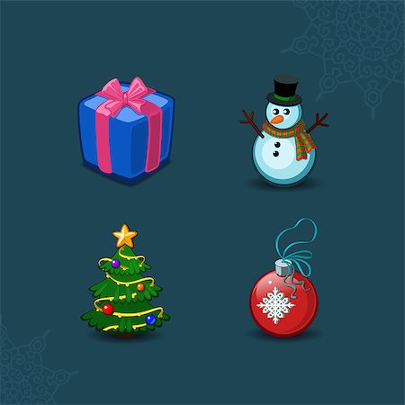 simsearch:400-09084472,k - Christmas icons objects collection. Detailed vector illustration eps 10 Stock Photo - Budget Royalty-Free & Subscription, Code: 400-08200275