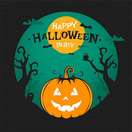 deniskolt (artist) - Happy Halloween party poster design. Vector illustration Stock Photo - Budget Royalty-Free & Subscription, Code: 400-08200290