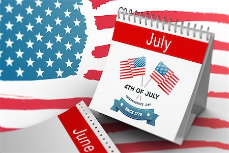 date pride - Independence day graphic against white background with vignette Stock Photo - Budget Royalty-Free & Subscription, Code: 400-08200500
