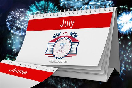 date pride - Independence day graphic against colourful fireworks exploding on black background Stock Photo - Budget Royalty-Free & Subscription, Code: 400-08200514