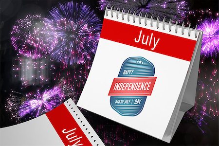 date pride - Independence day graphic against colourful fireworks exploding on black background Stock Photo - Budget Royalty-Free & Subscription, Code: 400-08200512